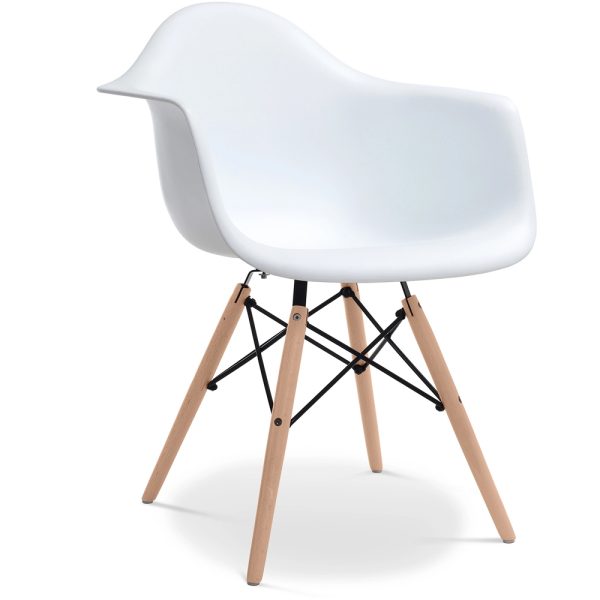 Eames Style DAW side White with beech legs*