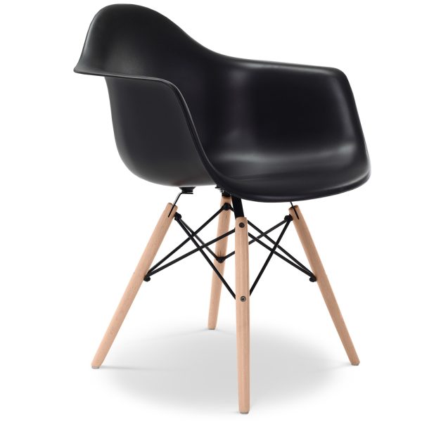Eames Style DAW Armchair Pink with wooden legs* - Image 3