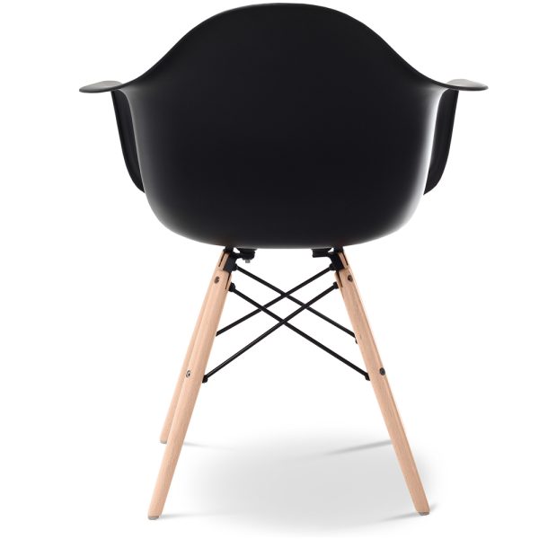 Eames Style DAW Armchair WHITE with wooden legs* - Image 4