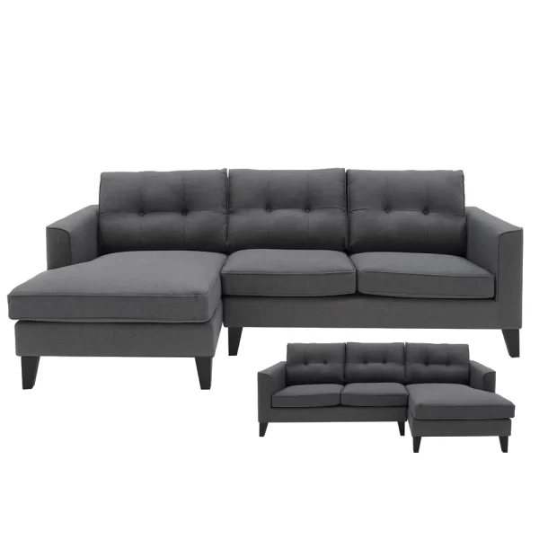 Astrid L-Shape sofa in charcoal - Image 3