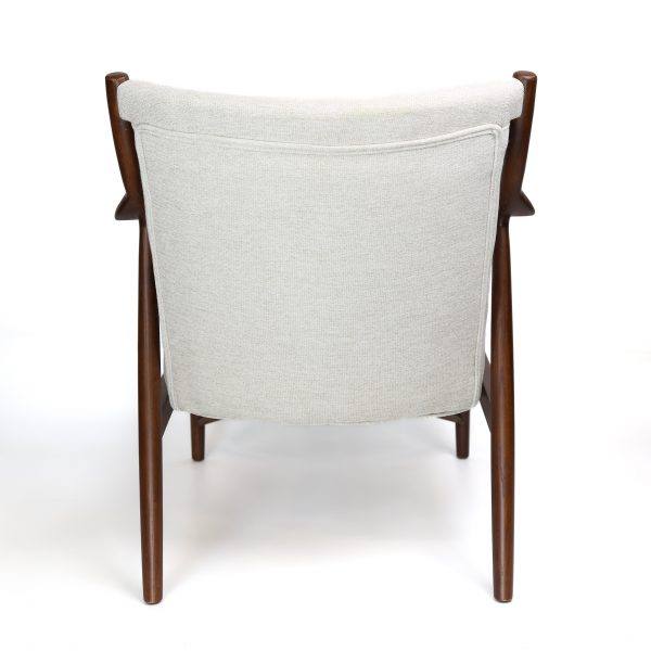 ZINZAN Finn Juhl Style Lounge Chair Cream fabric