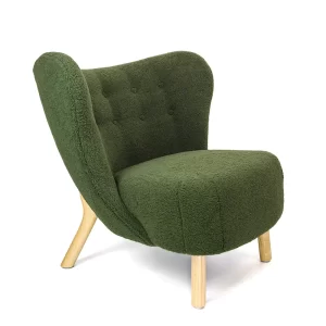 Zinzan Our Little Petra lounge chair Forest Green with Natural Ash legs
