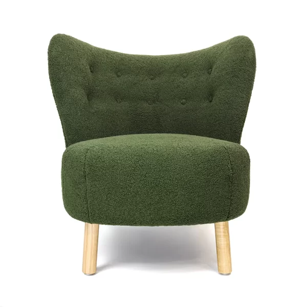 Zinzan Our Little Petra lounge chair Forest Green with Natural Ash legs - Image 4
