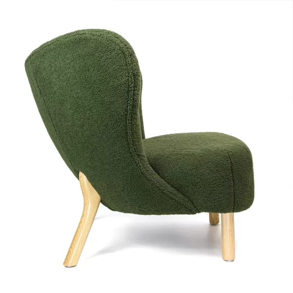 Zinzan Our Little Petra lounge chair Forest Green with Natural Ash legs - Image 3