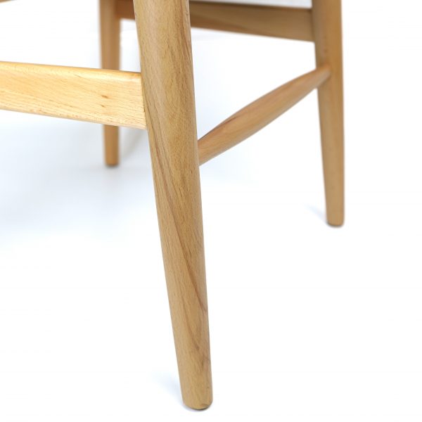Zinzan Wegner Style Wishbone Chair special edition with black leather seat* - Image 5