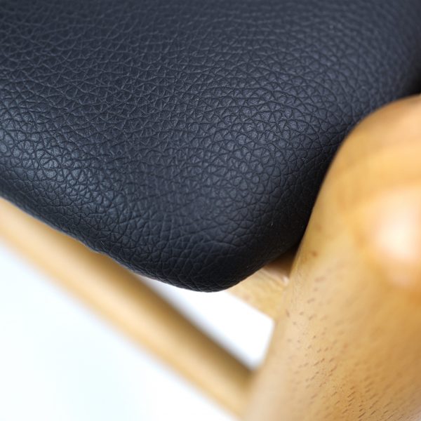 Zinzan Wegner Style Wishbone Chair special edition with black leather seat* - Image 4