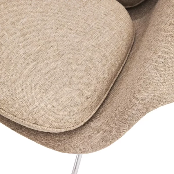 Zinzan Saarinen-Style Womb Chair & Ottoman in Wheat - Image 4