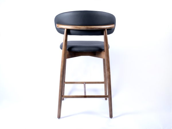 Zinzan Koch Barstool Walnut With Black Leather