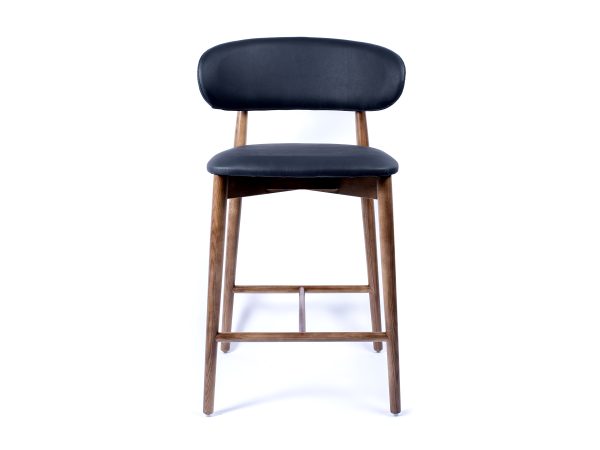 Zinzan Koch Barstool Walnut With Black Leather