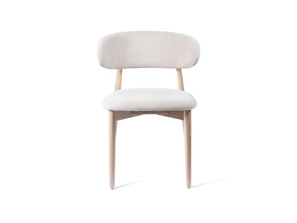 Koch Elbow Dining Chair Beige Velvet
