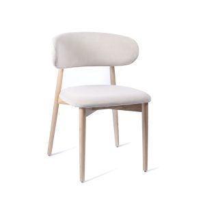 Koch Elbow Dining Chair Beige Velvet