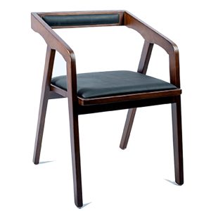 Klein Chair in Walnut & Black Leather