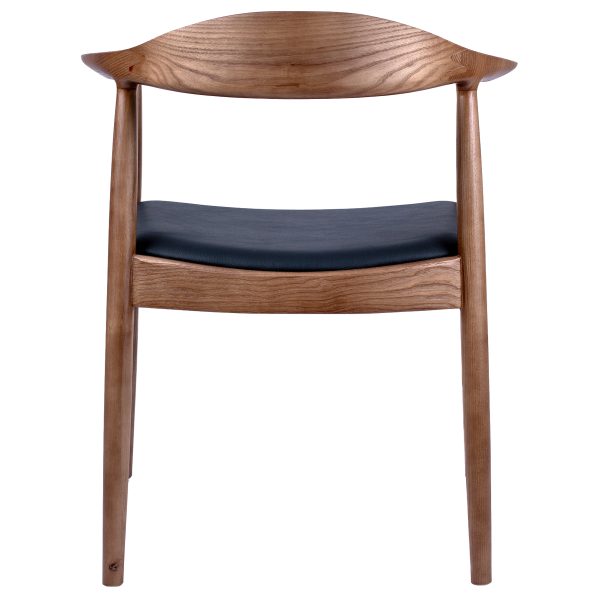 Wegner Kennedy Style Chair Light Walnut with Black Leather, Custom Made | Ireland Exclusive